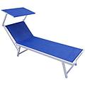 - lettino prendisole da giardino di design moderno in textilene e alluminio cm 183/189 x 61 x 38 h