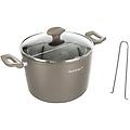 pentola pasta 22 cm tortora con 2 cestelli e coperchio