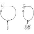 orecchini a cerchio silver moments argento rodiato cubic zirconia collezione silver moments bianco