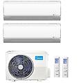 climatizzatore condizionatore dual split inverter breezeless+ r-32 12000+12000 btu a++ 12+12 con
