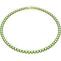 collana matrix tennis taglio round media verde placcato color oro os