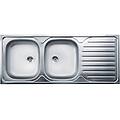 lavello da appoggio 2 vasche sx 120 cm inox