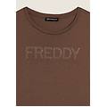 t-shirt donna con logo in strass bicolori fossil donna small