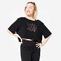 t-shirt nera donna danza cropped traspirante