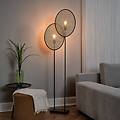 piantana decor rattan dandelion a 2 luci beige e27
