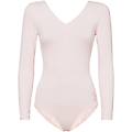 body a manica lunga in cotone rosa tenue donna large