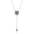 pendente a y swan crystal pearl cigno grigio placcato rodio os