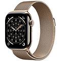 watch series 11 gps + cellular 42mm cassa titanio oro con loop in maglia milanese oro