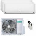 condizionatore hi-comfort 2025 trial split 12000+12000+12000 btu inverter a++ wifi unità