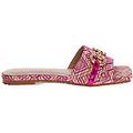 sandali bassi donna fucsia in raffia