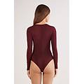 body manica lunga lam&egrave; shimmering passion donna bordeaux taglia s
