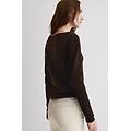 maglia manica lunga 100% cashmere donna marrone taglia s