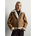- giacca beige effetto scamosciato con interno in sherpa donna beige taglia s