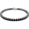 bracciale tennis matrix taglio round nero placcato rutenio m