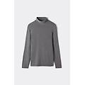 maglia a manica lunga in modal cashmere collo alto uomo grigio scuro taglia l