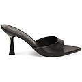 mules open toe nere tacco 8 cm