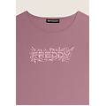 t-shirt donna comfort fit con logo decorato floreale rose wine donna extra small