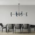 miloox lampadario design graal nero 13x e27 ø133cm