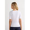 maglia scollo barchetta in fresh bamboo donna bianco taglia s