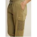 pantaloni cargo in popeline con ricami sangallo sulle tasche aloe donna xxs