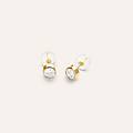 orecchini lobo punto luce bon ton oro giallo cubic zirconia collezione bon ton oro giallo