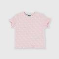 t-shirt in costina da neonata rosa taglia 3m