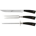 elegance coltello da cucina lucido nero set per arrosti 3 pezzi