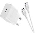 charger kit caricatore usb type-c 15w e cavo usb type-c 1mt bianco