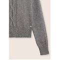 maglia girocollo in tricot con trecce verticali melange gray donna medium