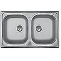 lavello 2 vasche (79x50cm) oceano inox prelucidato oh792ipc