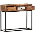 - tavolo consolle oro 90x30x75 cm in legno massello di recupero