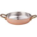 pentole tegame in rame martellato stagnato a mano 2mm due maniglie in ottone diam. 28cm