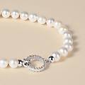 bracciale gabrielle oro bianco perla d'acqua dolce cubic zirconia collezione gabrielle oro bianco