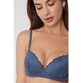 reggiseno balconcino leggermente imbottito in pizzo riciclato wien donna blu tamaño 2b