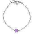 bracciale in argento rodiato e smalto viola con simbolo farfalla collezione silver baby bianco