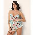 set top e culotte in georgette con stampa floreale melissa / stampato / xl stampato