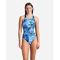 blue flowers w costume piscina donna nero 38