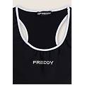 reggiseno sportivo con supporto medio e bordature a contrasto nero donna medium