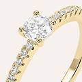 anello solitario golden dream placcato oro giallo cubic zirconia collezione golden dream misura 56