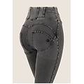 pantaloni wr. up superskinny effetto denim vita alta design skyline denim black-seam black donna