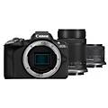 fotocamera mirrorless 24 2mpx eos r50 kit rf s 18 45 is stm + rf s 55 210mm f5 7. 1 is stm black