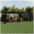 - gazebo con pareti in rete antracite 6x3 m in acciaio