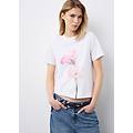 - t-shirt girocollo in puro cotone bianca regular fit con fiori donna bianco ottico taglia xs
