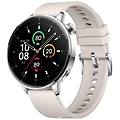 smartwatch watch 3 gps nfc 43mm amoled argento con cinturino bianco m ip68 spo2 cardio