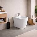 bidet da terra monoforo collezione aurea ceramica bianca