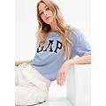 t-shirt oversize con stampa logo donna azzurro taglia xs