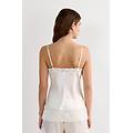 top spallina sottile seta pretty flowers donna avorio taglia l