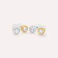 orecchini lobo punto luce claire oro bianco cubic zirconia collezione claire oro bianco