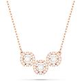 collana sparkling dance trilogy taglio round bianca placcato color oro rosa os