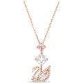 pendente dazzling swan cigno rosa placcato color oro rosa os